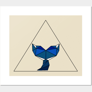 Geometric whale fin Posters and Art